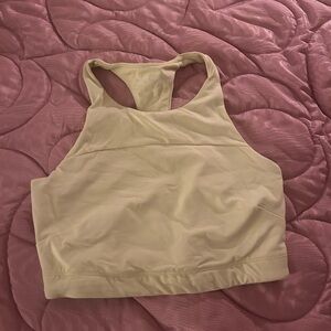 OUTDOOR VOICES PALE YELLOW CROPPED SPORTS BRA TOP